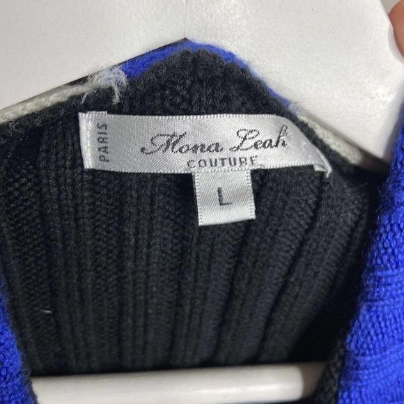 Mona Leah Cropped Waterfall Color Blocked Cardigan Sz L - Picture 8 of 8